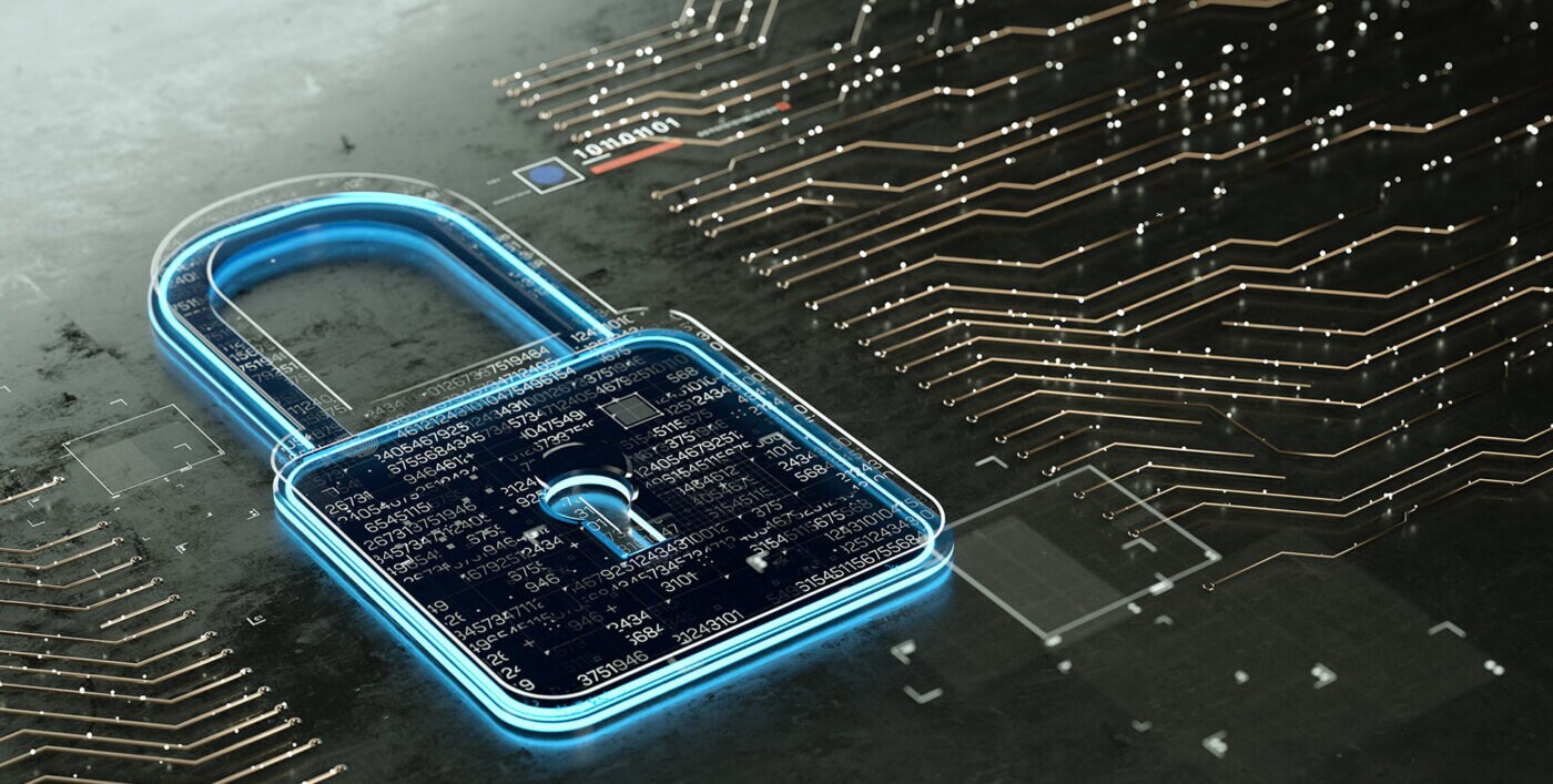 A padlock representing secure IoT