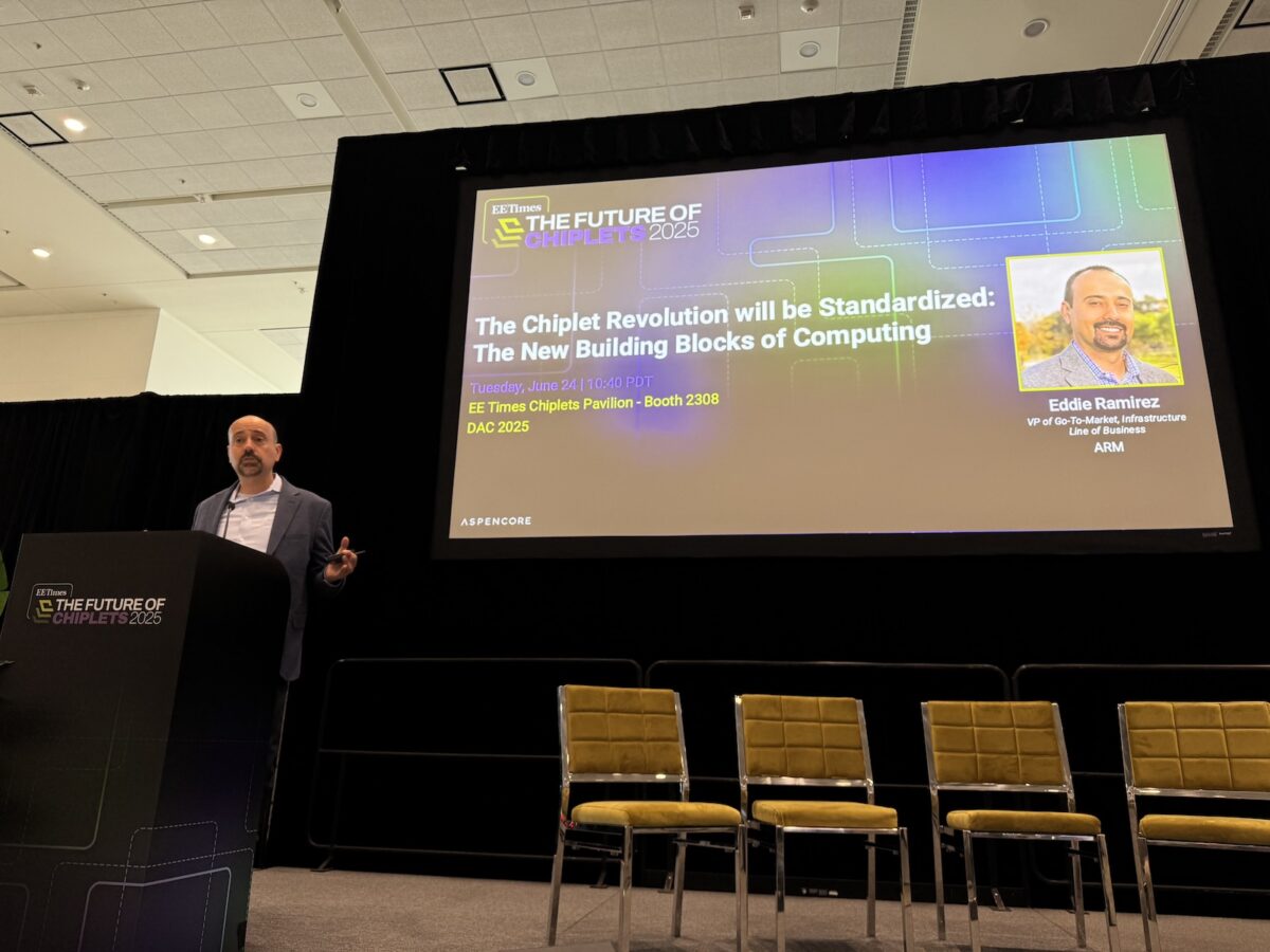 Arm's Eddie Ramirez speaking at the Chiplets Summit at DAC 2025 in San Francisco